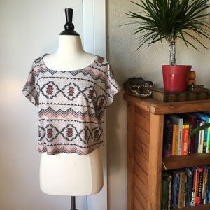 Aztec Print Crop Top